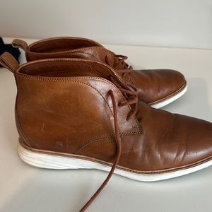 Cole Haan Brown Leather Chukka Boots with white soles